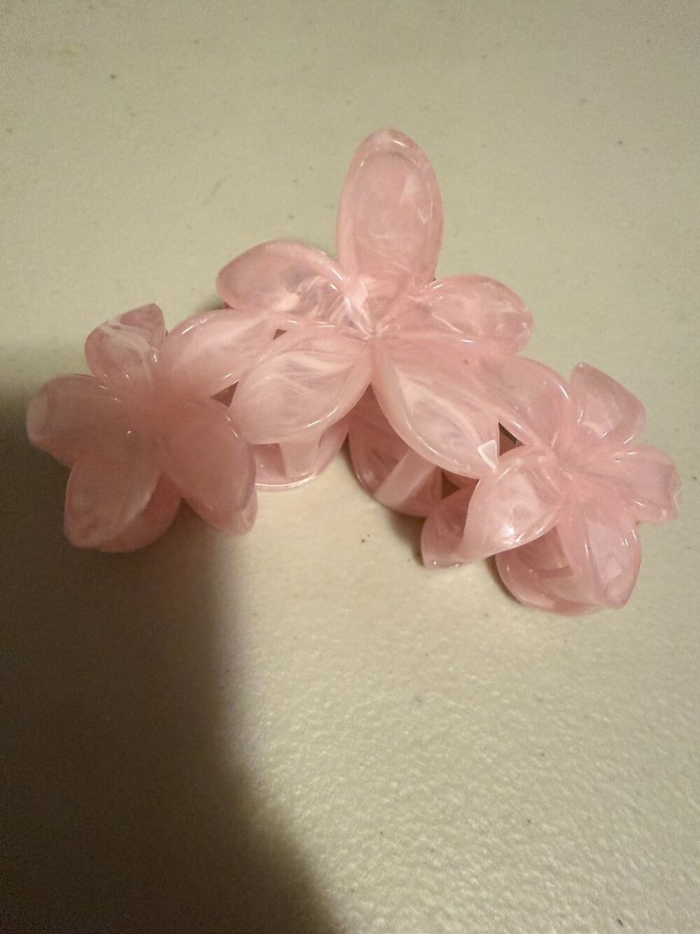 Pink Plumeria Claw Clip Hair Accessory
